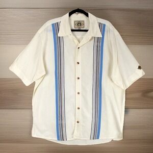 Scully Shirt Mens Large Daytona Stripe Short Sleeve F05233 western‎ camp